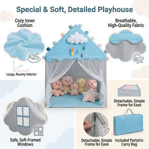 Star Babies Kids Play Tents for Toddlers Kids Tents Indoor Playhouse - Princess Tent for Girls Toy House Gift - Blue