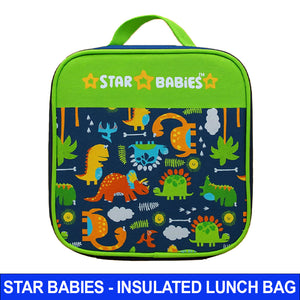 Star Babies Jungle Themed Bento Lunch Bag , Toddler-Friendly, 3 Years+, Easy to clean- Green