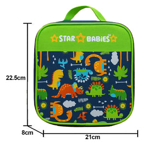 Star Babies Jungle Themed Bento Lunch Bag , Toddler-Friendly, 3 Years+, Easy to clean- Green