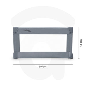 Asalvo Safety Bed Rail for Children 90 cm. Grey – Folding with Adjustable Straps