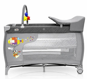 Asalvo Zeppelin 3-in-1 Complete Travel Crib Plus, Cradle, Playard & Changing Table - 0-months to 15 kg.
