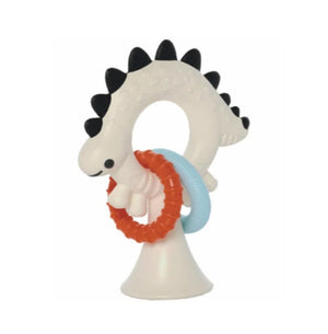 Manhattan Toys Stick-A-Saurus Silicone Teether & Rattle Assorted - 0m+