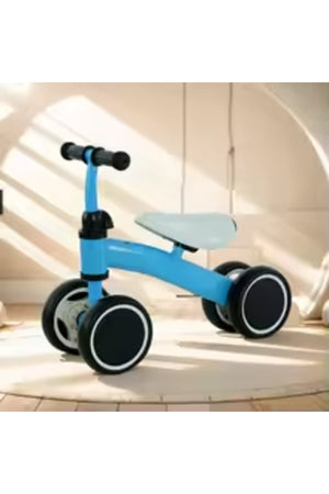 StarMarz Baby Balance Bike – 4-Wheel Toddler Training Bike for Indoor/Outdoor Riding, Soft Seat & No-Pedal Design for Safe Learning – Lightweight Kids First Bike (1–3 Years) – Blue