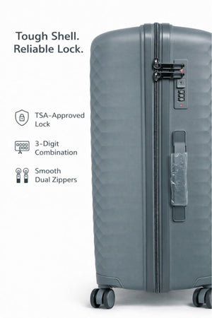 ELITE- Premium Hard-Shell Luggage 24 inch – Lightweight Spinner Suitcase – Dark Grey