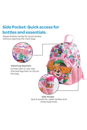 MOON Licensed PAW PATROL 3 in 1 Kids Backpack Set - (13-Inch) Premium Kids School Bag with Lunch Bag & Pencil Case-Pink