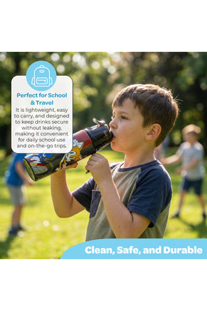 MOON Licensed Sonic Kids Water Bottle with Spray Mist | Cooling Spray | BPA-Free Stainless Steel | Leak-Proof for School, Camping, Hiking, Outdoor Play | Boys Water Bottle |500ml