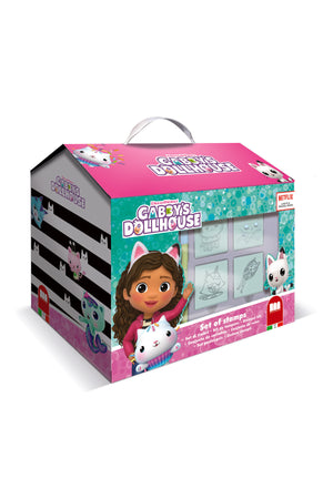 Multiprint Gabbis doll house House – Creative Stamping & Coloring Set for Kids – Includes 7 Wooden Stamps, Washable Ink, 7 Markers, Drawing Book & More – Made in Italy