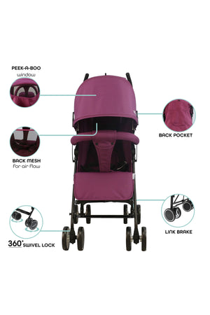 MOON Neo Plus Light Weight Travel Stroller,Purple