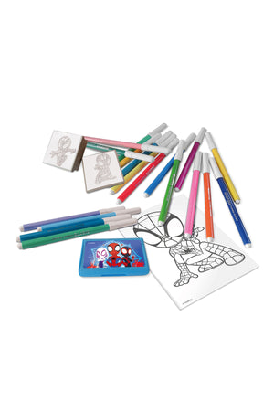 Multiprint Spidey & Friends 18 Felt Tip Pens – Includes 2 Stamps & 1 Ink Pad – Washable Colors – Cardboard Pack – Made in Italy