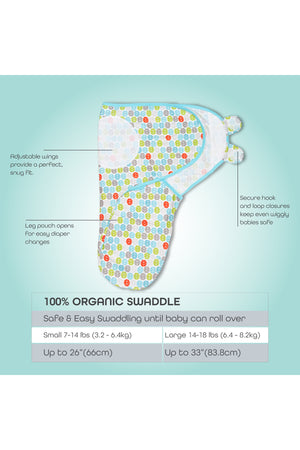 MOON Organic Swaddler pack of 2- Blue