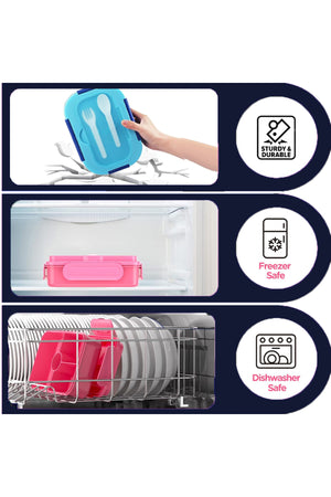 Star Babies - Star Babies Football themed Bento Lunch Box with 4 Compartments, BPA Free, Leak-Proof with insulated Lunch Bag