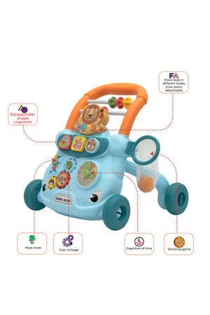 MOON Baby Push Activity Walker with Weight Increase Tank Design for Perfect Balance-Blue