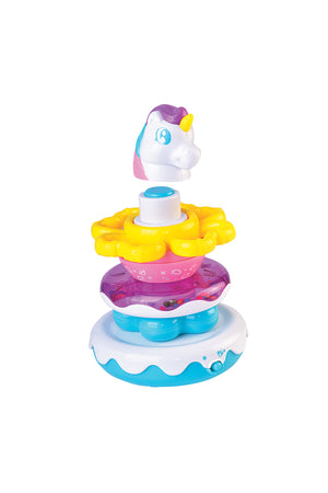 Little Learners Magical Unicorn Stacking Rings - Electronic Rings, Wobbly Base, Sing Along, 12M+