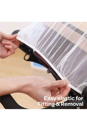 MOON Universal Stroller Mosquito Net, Breathable Mesh Net- for Stroller-White