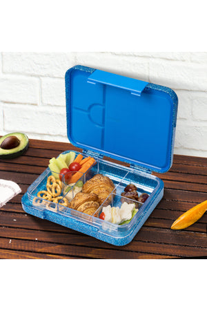 StarMarz - Unicorn Blue Bento Glitter Lunch Box wth Plastic Water Bottle Shark (480ml) - Pink