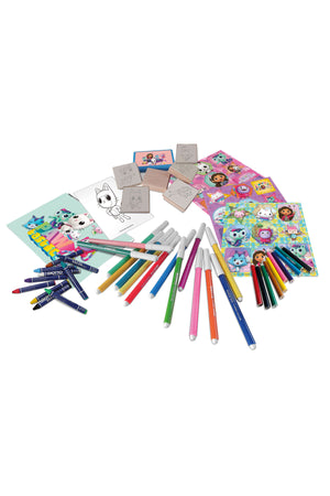 Paw Patrol Mega Art Set for Kids | 60 Felt Tip Pens, 10 Pencil Crayons, 10 Wax Crayons, 6 Stamps, Ink Pad, Coloring Book, Notebook & 30 Stickers | Creative Drawing & Coloring Kit