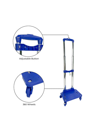 MOON 4-Wheel Trolley for 18 Inch Bags | 360° Spinner Wheels | Foldable Luggage Cart | Heavy Duty Travel Trolley | Smooth Rolling Bag Carrier | Universal Fit