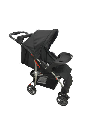 MOON Bezik - One Fold Stroller,Black + Grey dots