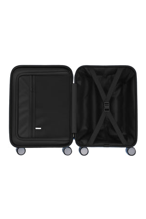 W.O.K 24" Lightweight Hard Shell Cabin Trolley – Polypropylene Luggage With Spinner Wheels & Number Lock – Black