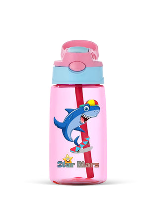 StarMarz Kids Sipper Water Bottle – Anti-Leak Cartoon Design For Girls – 480 Ml – Purple