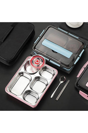 Star Babies - Stainless Steel Lunch Box & Cutlery Set with Sandwich Cutter Combo- set of 3.