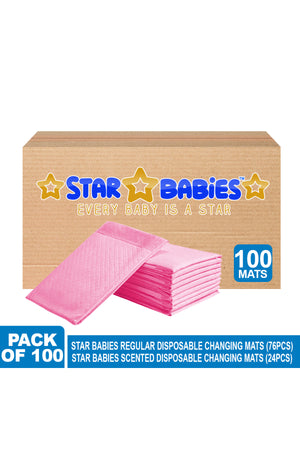 Star Babies - Disposable Changing Mats 100 pcs - Pink