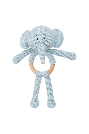 MOON Handcrafted Crochet Toy with Cuddle Ring-Elephant