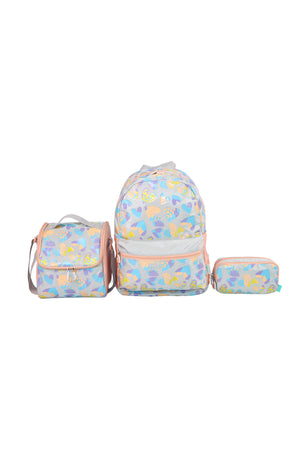 MOON 3 in 1 Kids Backpack Set - (16-Inch) Premium Kids School Bag with Lunch Bag & Pencil Case-Pink