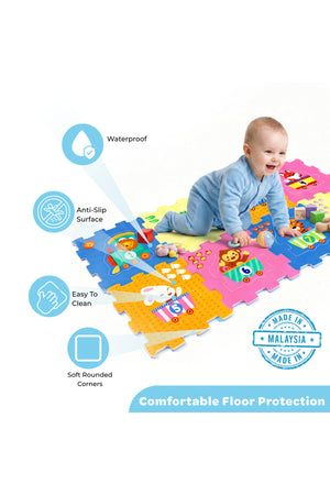 MOON Safari Baby Playmat | EVA Foam Learning Mat for Toddlers | Multicolour | 10 Months+