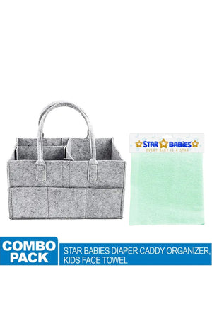 Star Babies - Diaper Caddy, Face Towel Assorted