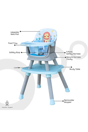 MOON 6 in 1 High Chair - Blue
