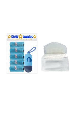 Star Babies Scented Bag + Dispenser + Breast Pad - Blue and White
