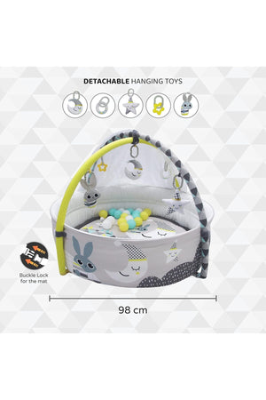MOON A good night baby pool mat with mosquito net + 20 pcs balls, Om+, Baby playmat & Activity Gym