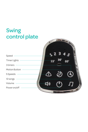 MOON Koze Baby Swing, Holds upto 9kg. Gentle Swaying Motion -Black