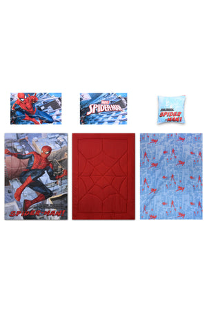 Spiderman 5-In-1 Bnb Comforter Bedding Set – Brushed Microfiber & Polyester Shell – Red