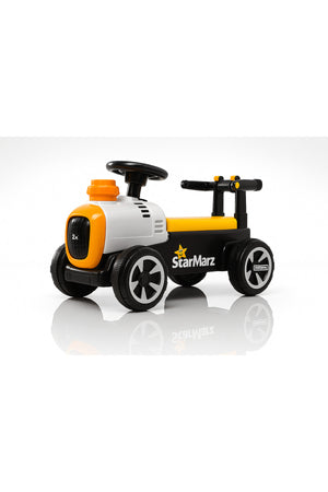 StarMarz Tractor Ride-On Car – Foot-to-Floor Baby Push Tractor with Steering Wheel, Rear Handle & Smooth Wheels – Indoor/Outdoor Toddler Ride-On Toy (1–4 Years) – Yellow & Black