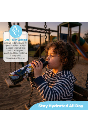 MOON Licensed Sonic Kids Water Bottle with Spray Mist | Cooling Spray | BPA-Free Stainless Steel | Leak-Proof for School, Camping, Hiking, Outdoor Play | Boys Water Bottle |500ml