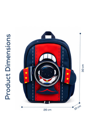 Cocobee Aeroplane-Style Astronaut Print Backpack For Boys – Navy Blue