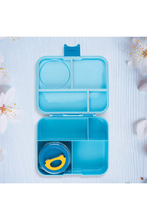 Cocobee Dino Bento Lunch Box With Food Jar, 4 Compartments, Leakproof & Odour-Free, Bpa-Free, 1.67L, Microwave Safe – Blue (3 Years+)
