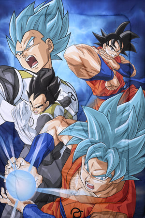 Dragon Ball 5-In-1 Comforter Set, Brushed Microfiber With Polyester Shell – Blue –