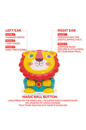 MOON Lion Electronic Drum Multi-Functional- with 4 musical modes-for Kids upto 24 months