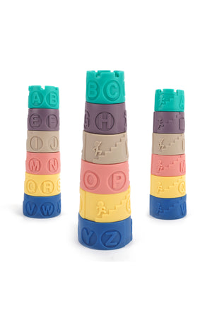 MOON Stacking Educational Toys – Montessori Toy Tower with Letters - Symbols & Patterns