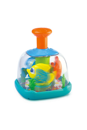 Little Learners Aquarium Push 'N Spin - Interactive Spinning Fish Toy