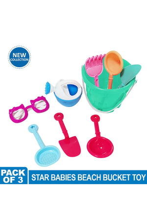 Star Babies Beach Bucket Toys Set of 3 - Green