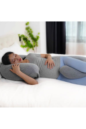 MOON Organic C Shaped Maternity Pillow-Light Grey
