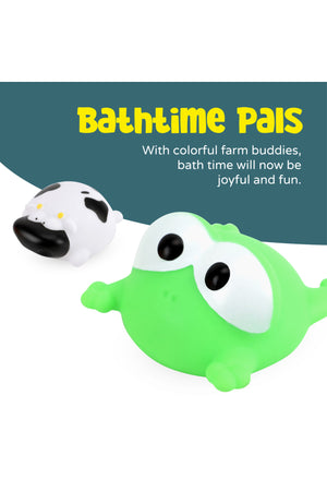 MOON Bath Farm Animals Toy Set – Floating Barnyard Bathtub Toys for Toddlers