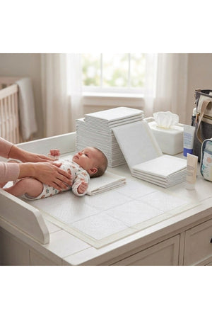 Star Babies Disposable Changing Mats 60x60cm- Pack of 150 -White