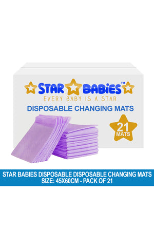 Star Babies - Disposable Changing Mat - Lavender - Large - 21pcs