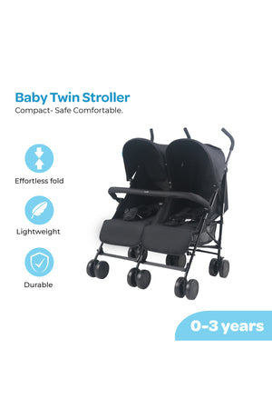 MOON Twinnzi Stroller -Black