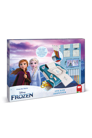 Multiprint Frozen Sticker Machine Set – Scissors, Sticker Machine, Album, 12 Washable Markers, 7 Stampers & Ink Pad – 100% Made in Italy